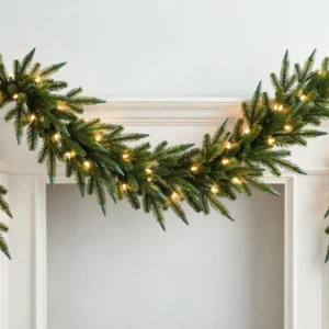6 ft Ashton Spruce Garland - Battery-Operated Clear LED