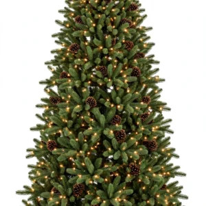 7.5 ft Farmhouse Pine Christmas Tree - Pre-Lit Warm White LED